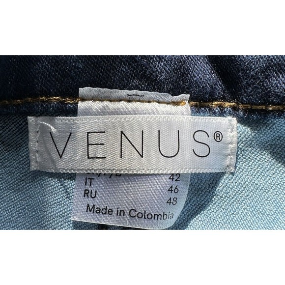 VENUS Womens NWT Tie-Dye Flare Leg Bell Bottom Blue Jeans Mid Rise Denim Sz 8 - Picture 6 of 8